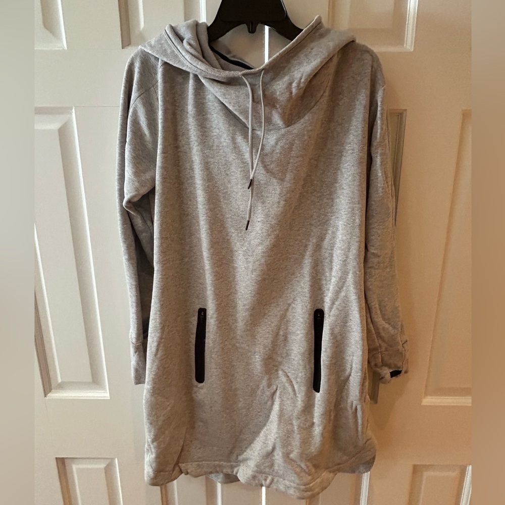 Athleta Light Gray Hooded Sweater